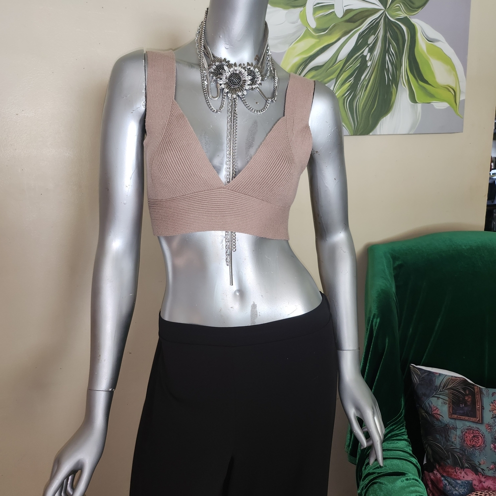 Forever 21 Tan Ribbed Tank Top